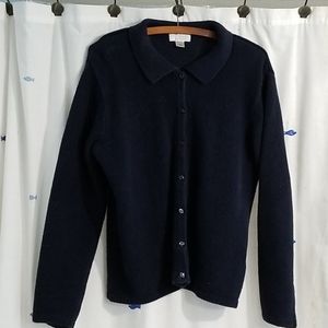 Christopher and banks navy blue button up cardigan